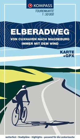 Abbildung von KOMPASS Fahrrad-Tourenkarte Fahrrad-Tourenkarte - Elberadweg von Cuxhaven nach Magdeburg. Von Nord nach Süd - immer mit dem Wind 1:50.000 | 2. Auflage | 2024 | beck-shop.de