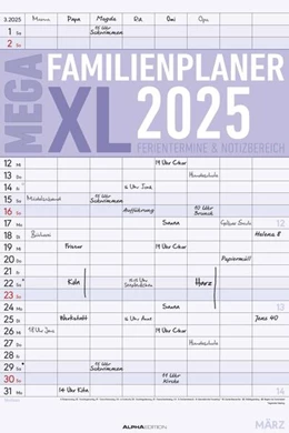 Abbildung von Alpha Edition | Der MEGA-Familienplaner XL 2025 mit 8 Spalten - Familien-Timer 33x49,5 cm - Offset-Papier - mit Ferienterminen - Wand-Planer - Alpha Edition | 1. Auflage | 2024 | beck-shop.de