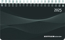 Abbildung von Zettler | Querkalender Mini PP-Einband schwarz 2025 - Büro-Planer 15,6x9 cm - Tisch-Kalender - 1 Woche 2 Seiten - Ringbindung - Zettler | 4. Auflage | 2024 | beck-shop.de