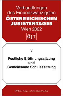 Abbildung von Festliche Eröffnungssitzung und Gemeinsame Schlusssitzung | 1. Auflage | 2024 | beck-shop.de