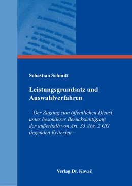 Abbildung von Schmitt | Leistungsgrundsatz und Auswahlverfahren | 1. Auflage | 2024 | 2 | beck-shop.de