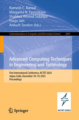 Abbildung von Bansal / Favorskaya | Advanced Computing Techniques in Engineering and Technology | 1. Auflage | 2024 | beck-shop.de