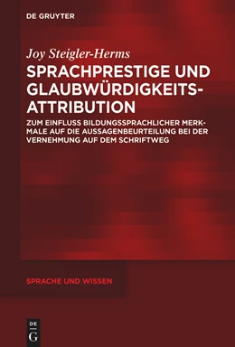 Abbildung von Steigler-Herms | Sprachprestige und Glaubwürdigkeitsattribution | 1. Auflage | 2024 | beck-shop.de
