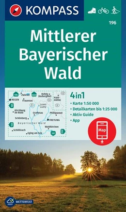 Abbildung von KOMPASS Wanderkarte 196 Mittlerer Bayerischer Wald 1:50.000 | 1. Auflage | 2024 | beck-shop.de