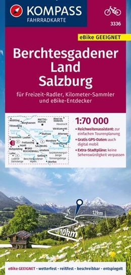 Abbildung von KOMPASS Fahrradkarte 3336 Berchtesgadener Land, Salzburg 1:70.000 | 2. Auflage | 2024 | beck-shop.de