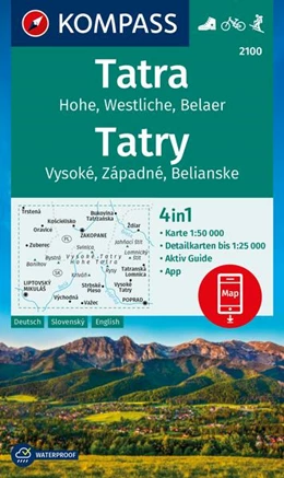 Abbildung von KOMPASS Wanderkarte 2100 Tatra, Hohe, Westliche, Belaer, Tatry, Vysoké, Západné, Belianske 1:50.000 | 1. Auflage | 2024 | beck-shop.de
