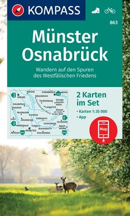 Abbildung von KOMPASS Wanderkarten-Set 863 Münster, Osnabrück (2 Karten) 1:35.000 | 3. Auflage | 2024 | beck-shop.de