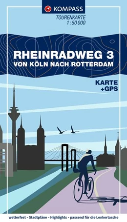 Abbildung von KOMPASS Fahrrad-Tourenkarte Rheinradweg 3, von Köln nach Rotterdam 1:50.000 | 4. Auflage | 2024 | beck-shop.de