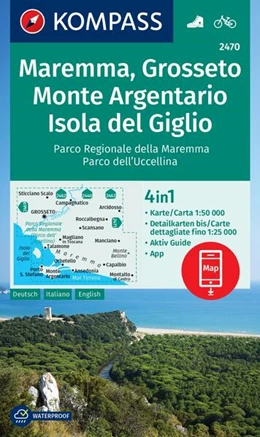 Abbildung von KOMPASS Wanderkarte 2470 Maremma, Grosseto, Monte Argentario, Isola del Giglio 1:50.000 | 2. Auflage | 2024 | beck-shop.de