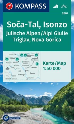 Abbildung von KOMPASS Wanderkarte 2804 Soca-Tal, Isonzo, Alpi Giulie / Julische Alpen, Triglav, Nova Gorica 1:50.000 | 1. Auflage | 2024 | beck-shop.de
