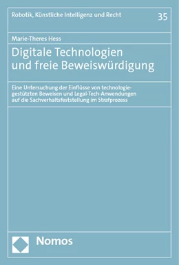 Abbildung von Hess | Digitale Technologien und freie Beweiswürdigung | 1. Auflage | 2023 | beck-shop.de