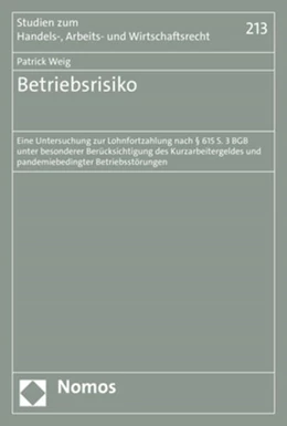 Abbildung von Weig | Betriebsrisiko | 1. Auflage | 2023 | beck-shop.de