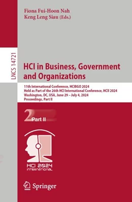Abbildung von Nah / Siau | HCI in Business, Government and Organizations | 1. Auflage | 2024 | 14721 | beck-shop.de