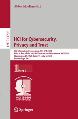 Abbildung von Moallem | HCI for Cybersecurity, Privacy and Trust | 1. Auflage | 2024 | 14728 | beck-shop.de