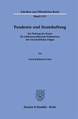Abbildung von Lintz | Pandemie und Staatshaftung. | 1. Auflage | 2024 | beck-shop.de