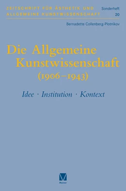 Abbildung von Collenberg-Plotnikov | Die Allgemeine Kunstwissenschaft (1906-1943). Band 1 | 1. Auflage | 2021 | beck-shop.de