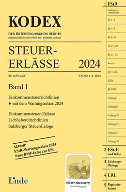 Abbildung von Schilcher / Doralt | KODEX Steuer-Erlässe 2024, Band I | 39. Auflage | 2024 | beck-shop.de