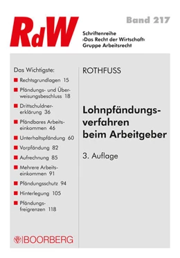 Abbildung von Rothfuss | Lohnpfändungsverfahren beim Arbeitgeber | 3. Auflage | 2017 | beck-shop.de
