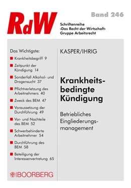 Abbildung von Kasper / Ihrig | Krankheitsbedingte Kündigung | 1. Auflage | 2017 | beck-shop.de