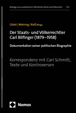 Abbildung von Glahé / Mehring | Der Staats- und Völkerrechtler Carl Bilfinger (1879–1958) | 1. Auflage | 2024 | 331 | beck-shop.de