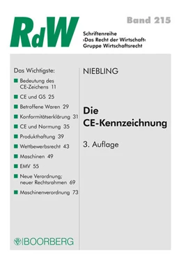 Abbildung von Niebling | Die CE Kennzeichnung | 3. Auflage | 2017 | beck-shop.de