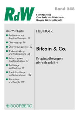 Abbildung von Filbinger | Bitcoin & Co | 1. Auflage | 2018 | beck-shop.de