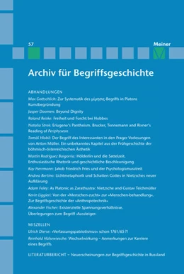 Abbildung von Bermes / Dierse | Archiv für Begriffsgeschichte. Band 57 | 1. Auflage | 2019 | beck-shop.de