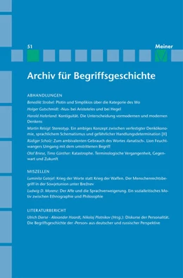 Abbildung von Bermes / Dierse | Archiv für Begriffsgeschichte. Band 51 | 1. Auflage | 2019 | beck-shop.de