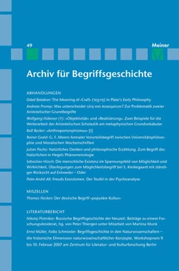 Abbildung von Bermes / Dierse | Archiv für Begriffsgeschichte. Band 49 | 1. Auflage | 2019 | beck-shop.de