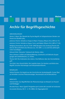 Abbildung von Bermes / Dierse | Archiv für Begriffsgeschichte. Band 48 | 1. Auflage | 2019 | beck-shop.de