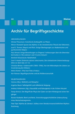 Abbildung von Dierse / Scholtz | Archiv für Begriffsgeschichte. Band 44 | 1. Auflage | 2019 | beck-shop.de