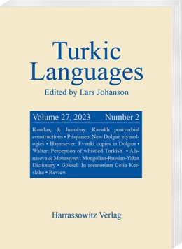 Abbildung von Johanson | Turkic Languages 27 (2023) 2 | 1. Auflage | 2024 | 27,2 | beck-shop.de