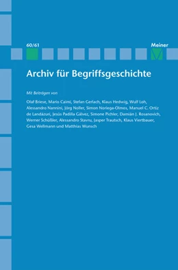 Abbildung von Bermes / Busche | Archiv für Begriffsgeschichte. Band 60/61 | 1. Auflage | 2020 | beck-shop.de