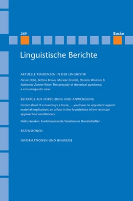 Abbildung von Grewendorf / Stechow | Linguistische Berichte Heft 269 | 1. Auflage | 2022 | beck-shop.de