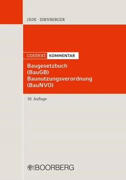 Abbildung von Henning Jäde / Dirnberger | Baugesetzbuch (BauGB) Baunutzungsverordnung (BauNVO) | 10. Auflage | 2022 | beck-shop.de