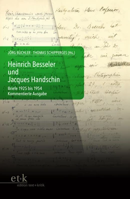 Abbildung von Büchler / Schipperges | Heinrich Besseler und Jacques Handschin | 1. Auflage | 2023 | beck-shop.de