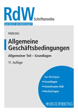 Abbildung von Niebling | Allgemeine Geschäftsbedingungen | 11. Auflage | 2023 | beck-shop.de