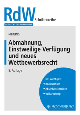 Abbildung von Niebling | Abmahnung, Einstweilige Verfügung und neues Wettbewerbsrecht | 5. Auflage | 2024 | beck-shop.de