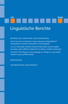 Abbildung von Steinbach / Meister | Linguistische Berichte Heft 278 | 1. Auflage | 2024 | beck-shop.de