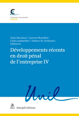 Abbildung von Macaluso / Moreillon | Développements récents en droit pénal de l'entreprise IV | 1. Auflage | 2024 | beck-shop.de