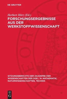 Abbildung von Hörz | Forschungsergebnisse aus der Werkstoffwissenschaft | 1. Auflage | 1990 | beck-shop.de