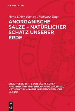 Abbildung von Voigt / Emons | Anorganische Salze ¿ Natürlicher Schatz unserer Erde | 1. Auflage | 1990 | beck-shop.de