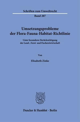 Abbildung von Zinke | Umsetzungsprobleme der Flora-Fauna-Habitat-Richtlinie | 1. Auflage | 2024 | 207 | beck-shop.de