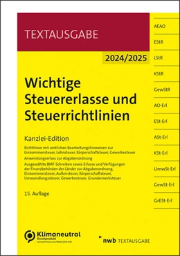Abbildung von Wichtige Steuererlasse und Steuerrichtlinien 2024/2025 | 15. Auflage | 2024 | beck-shop.de