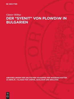 Abbildung von Möbus | Der ¿Syenit¿¿ von Plowdiw in Bulgarien | 1. Auflage | 1959 | beck-shop.de