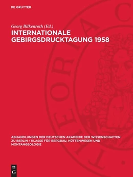 Abbildung von Bilkenroth | Internationale Gebirgsdrucktagung 1958 | 1. Auflage | 1958 | beck-shop.de