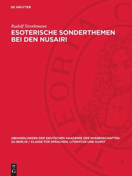 Abbildung von Strothmann | Esoterische Sonderthemen bei den Nusairi | 1. Auflage | 1958 | beck-shop.de