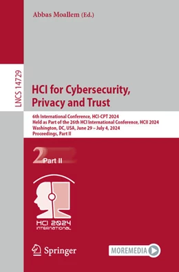 Abbildung von Moallem | HCI for Cybersecurity, Privacy and Trust | 1. Auflage | 2024 | beck-shop.de