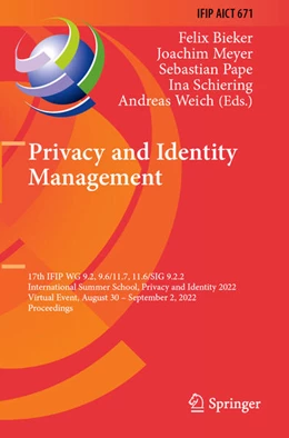 Abbildung von Bieker / Meyer | Privacy and Identity Management | 1. Auflage | 2024 | beck-shop.de