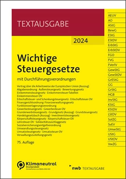 Abbildung von Wichtige Steuergesetze 2024 | 75. Auflage | 2024 | beck-shop.de